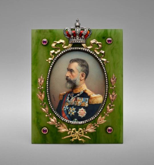 Picture Frame with Miniature of King Carol of Romania