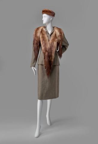 Suit with Mink Wrap and Hat