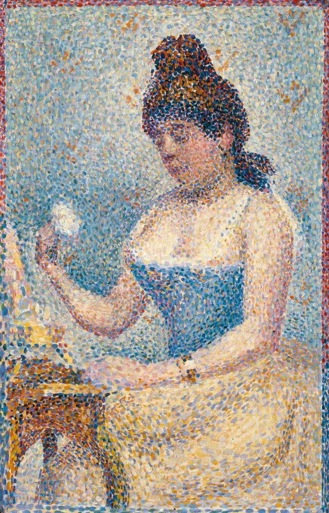 A Woman Fishing, 1884 (conte crayon) by Georges Seurat