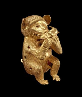 Sword Ornament Representing a Monkey with a Cricket