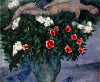 Woman with Lilacs and Roses