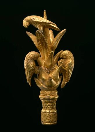 Linguist Staff Finial Representing Bird, Probably Parrots, on a Tree