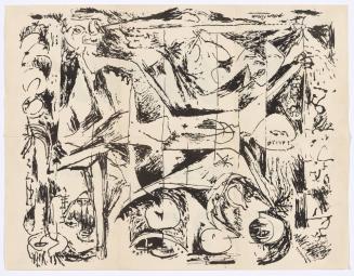 Untitled [recto]; Jackson Pollock: Exhibition announcement of Pollock's 1951 show at Betty Parsons Gallery [verso]