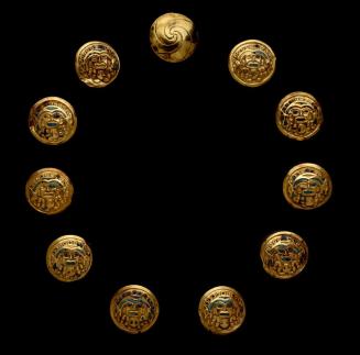 Set of 11 Necklace Beads Depicting the Decapitator Deity