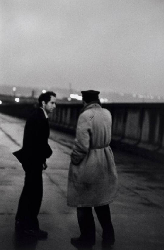 Robert Frank and Larry Rivers during production of 