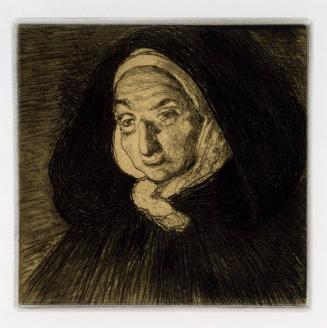 Bretonne en cape de deuil, feux de la Saint-Jean  (Breton Woman in Mourning Cape, the Lights of Saint-Jean)