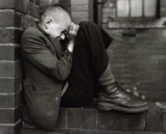 Youth on Wall, Jarrow, Tyneside, UK