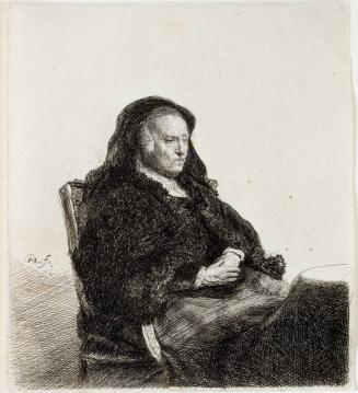 The Artist's Mother Seated at a Table, Looking Right: Three Quarter Length