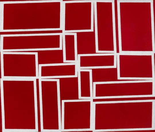 Vermelho cortando o branco
