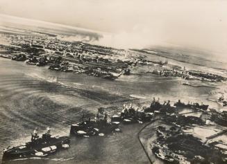 War in Hawaiian Water. Japanese Torpedoes Attack Battleship Row, Pearl Harbor