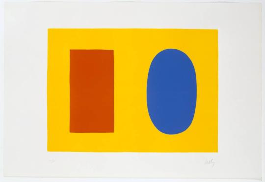 Orange et Bleu sur Jaune (Orange and Blue over Yellow)