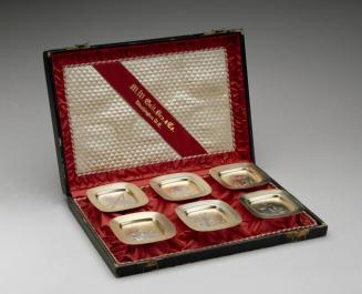 Set of six Butter Pats in original fitted case
