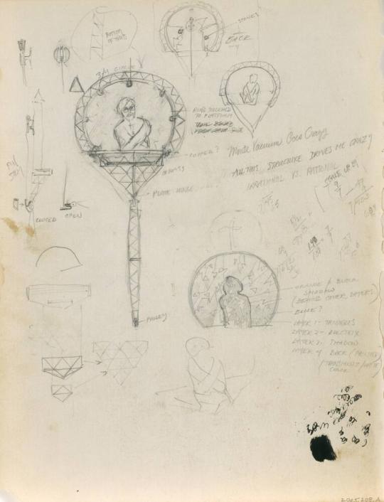 Study for "Self Portrait with Structure and Straight Jacket" Brooch and Stand