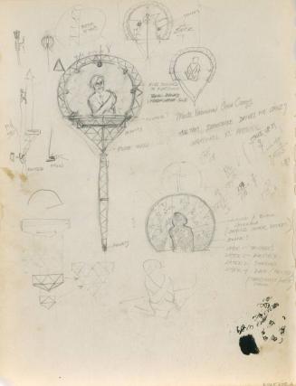 Study for "Self Portrait with Structure and Straight Jacket" Brooch and Stand