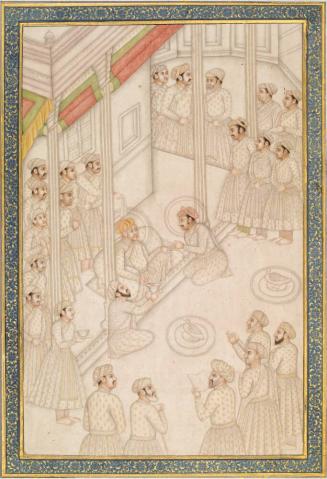 Mughal Emperor Akbar Holding Court During his Final Illness