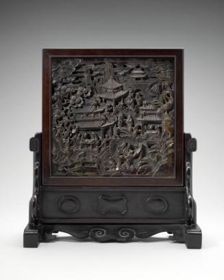 Table Screen with Scholars and Qilin