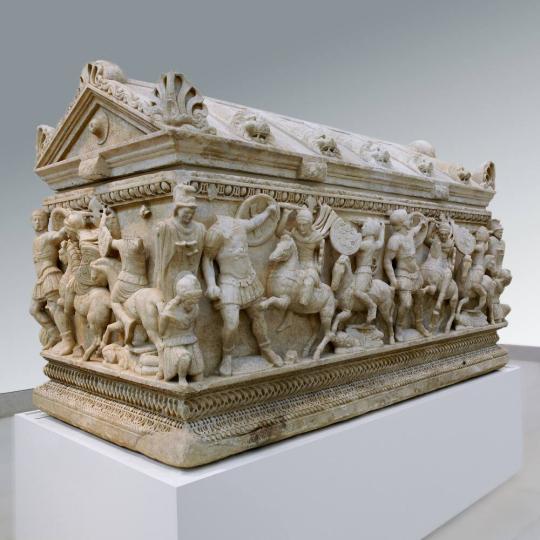 Sarcophagus Depicting a Battle between Soldiers and Amazons (Warrior Women)
