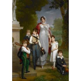 Portrait of Louise-Antoinette-Scholastique Guéhéneuc, Madame la Maréchale Lannes, Duchesse de Montebello, with her Children