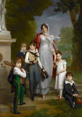 Portrait of Louise-Antoinette-Scholastique Guéhéneuc, Madame la Maréchale Lannes, Duchesse de Montebello, with her Children