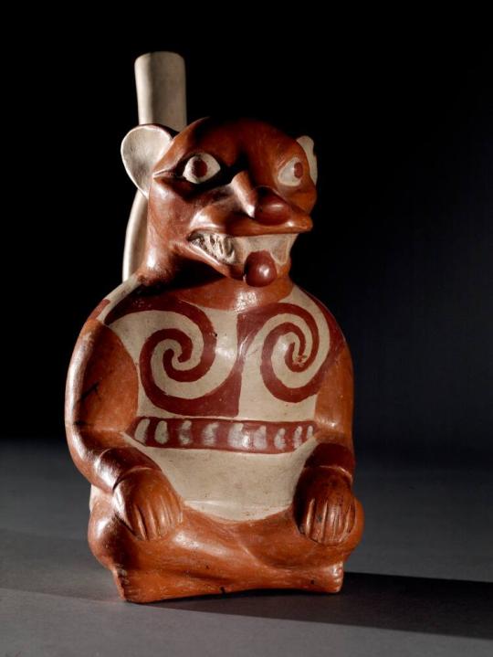 Seated Fox Figure Effigy Vessel