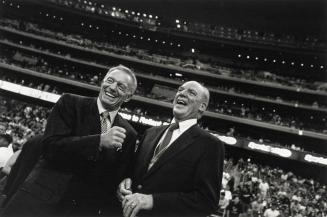 Dallas Cowboys Owner Jerry Jones and Houston Texans Owner Bob McNair Share a Moment prior to the Texans' First Victory, Houston, September 8, 2002