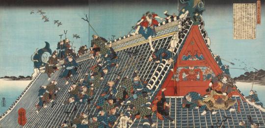 The Fight on the Roof of the Horyukaku from The Tale of Eight Dogs