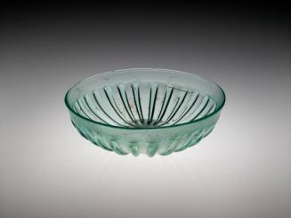 Ribbed glass bowl