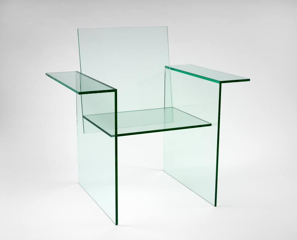 Glass armchair best sale