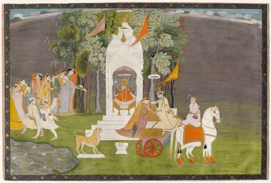 Krishna Abducting Rukmini from the Temple
