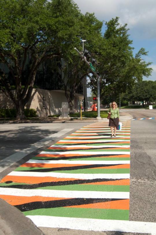 Additive Color Crosswalk  [Northside intersection of Main St. and Bissonnet]