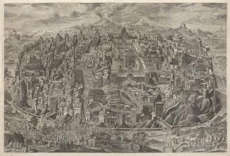 A Bird's-eye View of the City of Jerusalem with Scenes from the Passion of Christ