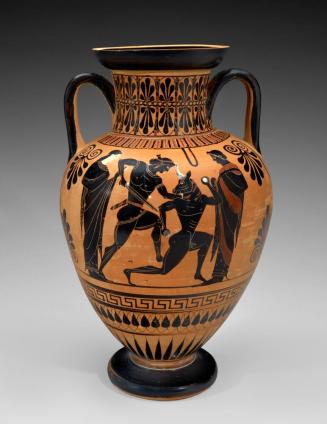 Black-Figure Amphora Depicting Theseus Slaying the Minotaur and the Gods Departing for Olympus