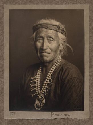 Portrait of Pesothlanny (Much Money), Old Medicine Man, In Native Dress