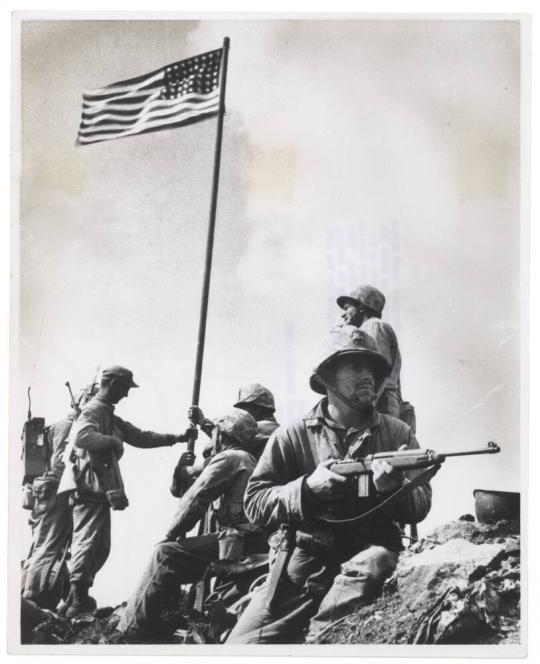 First Flag Raising on Mt. Suribachi