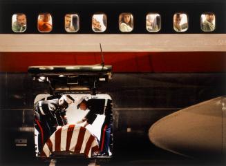 Unloading Coffin from Passenger Plane, Nevada