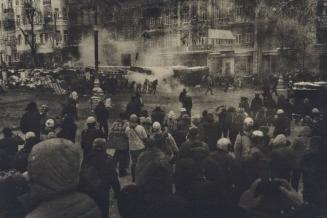 Euromaidan, Grushevskogo Street and behind