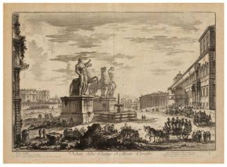 Veduta della Piazza di Monte Cavallo (The Piazza Quirinale with the statues of the Horse Tamers)