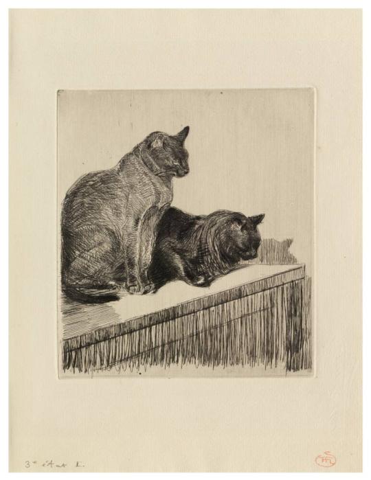 Deux Chats sur un meuble (Two Cats on a cabinet)