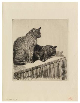 Deux Chats sur un meuble (Two Cats on a cabinet)