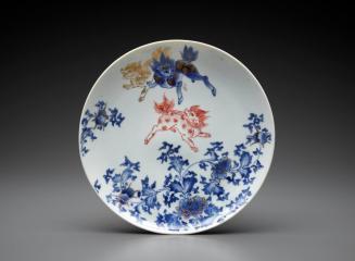 Dish with Shishi and Peonies