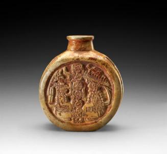 Flask with Glyphs and Seated Figures