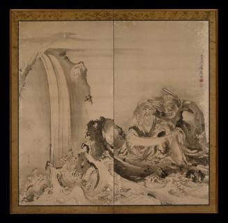 Two Figures (most likely Ryo Douhin receiving the Taoist law from Shou Rikken)