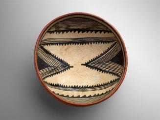 Gila Polychrome Bowl with Jagged Triangles and Lines