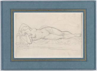 Étude de femme nue pour le Trio érotique (Study of a Female Nude for the Erotic Trio) [recto]; The Combat of Hercules and Hippolyta, Queen of the Amazons and [reversed underlying sketch] Woman on the Ground and Woman in Half Length [verso]