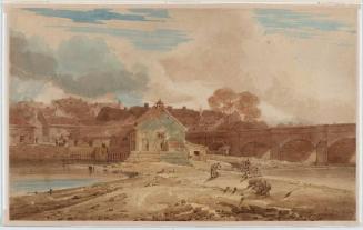 Wetherby Bridge and Mills, Yorkshire, Looking Across the Weir