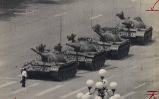 Tank Man - Chinese man stands in front of tanks, Tiananmen Square, Beijing, China