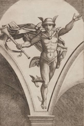 Mercury, after Raphael's fresco in the Loggia of Psyche in the Villa Farnesina, Rome