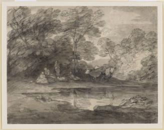 Woodland Pool with Men Fishing, All Works