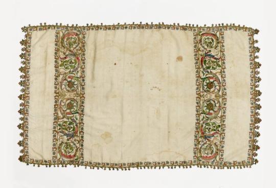 Embroidered Linen with Grotesques