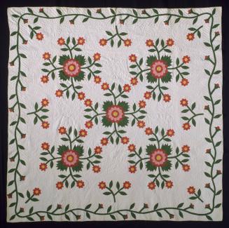 Whig Rose Surface-Appliqué Quilt